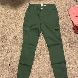 Olive green skinny jeans (worn once)